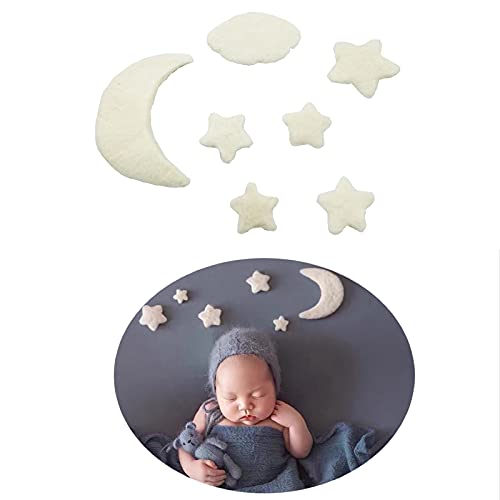 Infant Baby Boy Girl Photo Shoots Posing Moon Star Backdrops Newborn Photography Background Props Accessories - color: Set B