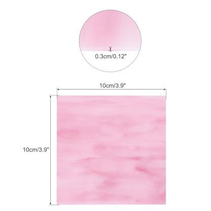 MECCANIXITY Stained Glass Sheet Mosaic Tile 3.9 Inch x 3.9 Inch Bright Pink Stained Glass Sheets for Crafts DIY, Art Project - color: Bright Pink