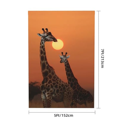 Giraffe at Sunset Backdrop Background for Photography 5x7ft Photobooth Professional Photo Backdrop Curtains Video Photography Studio Photo Backgrounds Banner Booth Background Screen Parties - color: Giraffe At Sunset