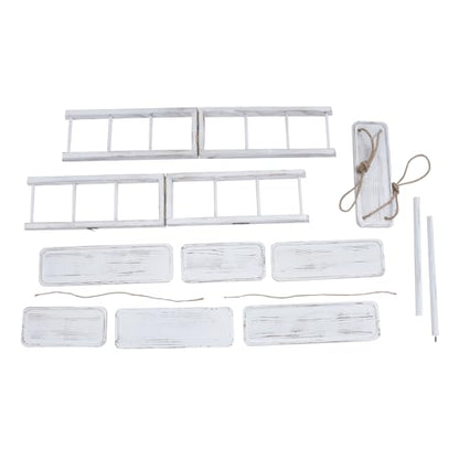 3 Tier Cupcake Stand 13.5in Wood Serving Tray Ladder with Removable Trays & Swing Plates, Foldable A-Shaped Table Display Set for Parties, Wedding, Home Decor