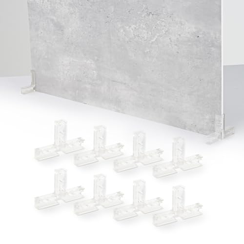 Meking 8Pcs Photo Backdrop Board Brackets, T-Shape Vertical Background Support for Product Photography Universal Hard Plastic Backdrop Stand Suitable 4-8mm Thick Board