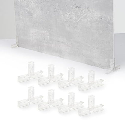 Meking 8Pcs Photo Backdrop Board Brackets, T-Shape Vertical Background Support for Product Photography Universal Hard Plastic Backdrop Stand Suitable 4-8mm Thick Board