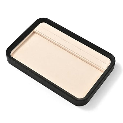 Oirlv Jewelry Display Tray for Vendors Velvet Jewelry Tray with Compartments for Rings and Bracelets(Beige) - color: Beige P21603