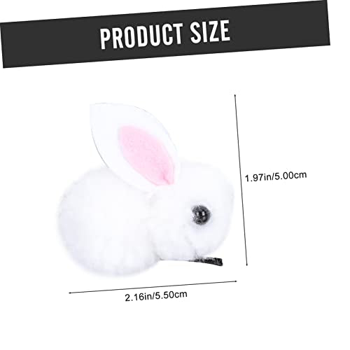 Yardwe 1Pair Adorable Plush Bunny Hair Clip for Creative Rabbit Hairpin for Easter Holiday and Photo Props Comfortable and Durable Hair Accessories