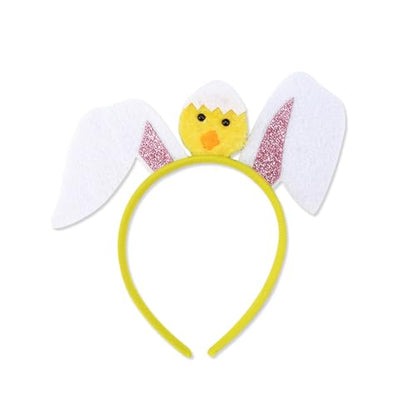 Chicken Rabbits Ears Hairband Photo Props Easters Hair Hoop Headband Party Headpiece Fun Headbands for Music Festival - style: Eggshell chicken Snowy rabbit ears model