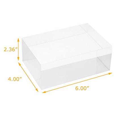 Clear Solid Acrylic Block - 6" x 4" x 2.36" All Diamond Polished Rectangle Clear Acrylic Cube for Display - Plexiglass Lucite Jewellery Block