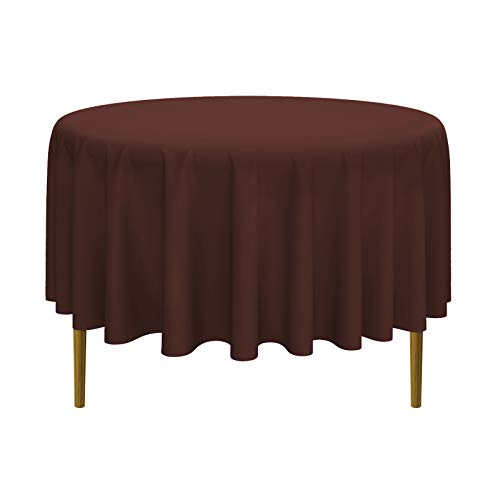 Lann's Linens - 90" Round Premium Tablecloth for Wedding/Banquet/Restaurant - Polyester Fabric Table Cloth - Chocolate Brown - color: Chocolate, size: 90" (Round)