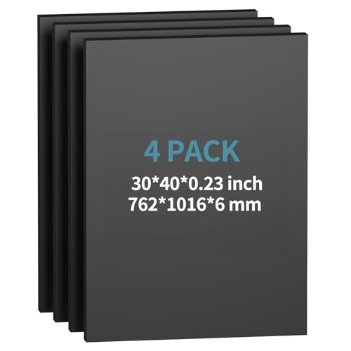 4 Pack Foam Board 30"x40", 0.23 Inch Thickness Black Poster Board, Double-Sided Acid-Free Foam Core Board, Large Lightweight Polystyrene Mat Board for Painting, Display, Craft & School Projects - color: Black, size: 30"x40"