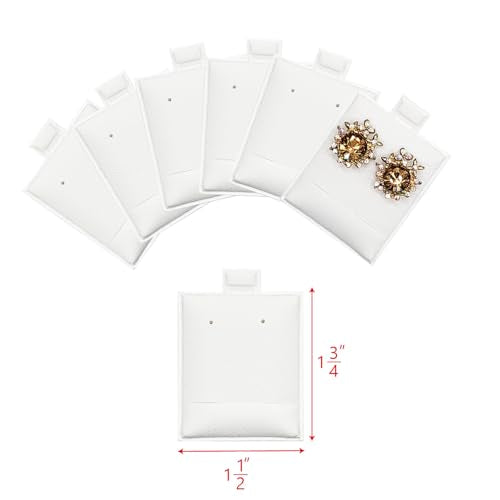 Ikee Design 2 Pcs Set Black Earring Display Tray with 32 Earring Cards Organizer, Jewelry Tray Display for Stud Earring Collection, 100pcs Earring Puffy Cards, 14 3/4W x 8 1/4D x 1H in, White, Black - color: Large Earring Card