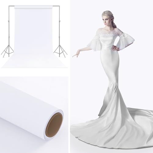YSKE-Seamless White Paper Backdrop Roll For Photography, Photo Background, And Photoshoot Cover–Roll Of Paper With Backdrop Cover For Background Stand,Thick Anti-Wrinkle Matte(53''x16.4',Arctic White) - color: Arctic White, size: 53''x16.4'
