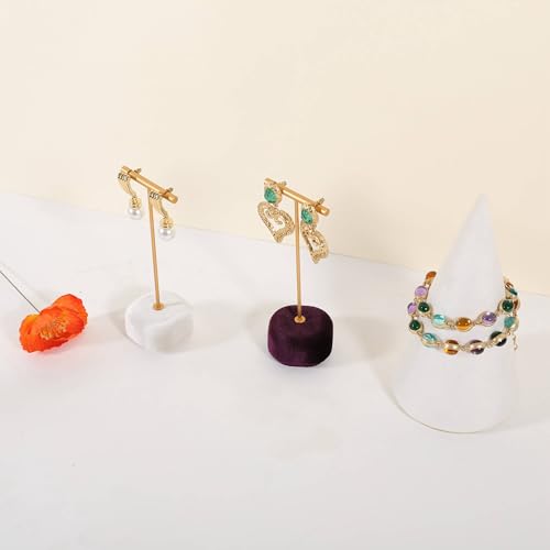 Velvet Earring T Bar Stand Jewelry Display, Earring Display Holder for Selling, Jewelry Storage Organizer【Purple】 - color: Purple
