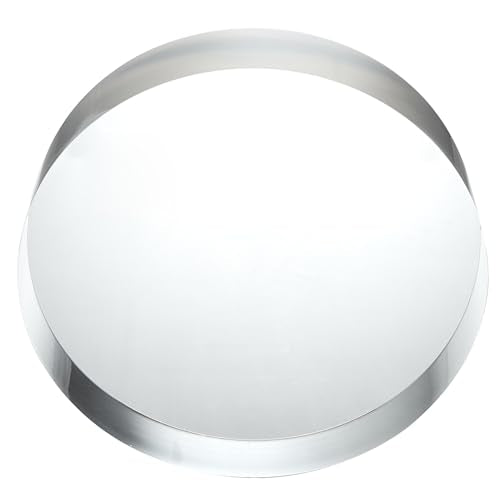 CiaoHER 2in Thickness 9in Diameter Acrylic Disc Display Block Clear Polished Round Pedestal Stand Riser 9" x 2", 1 Pack