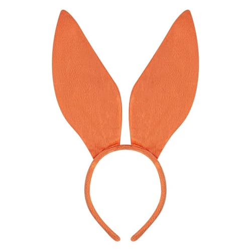 Rabbits Ears Hairband Photo Props Easters Hair Hoop Headband Party Headpiece Dress up Headbands for Music Festival - color: Pumpkin Color