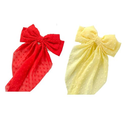 Large Bowknot Hairpin Round Dot Ribbon Hairclip for Women Spring Clip Hair Accessory Modern Styling Hair Decoration