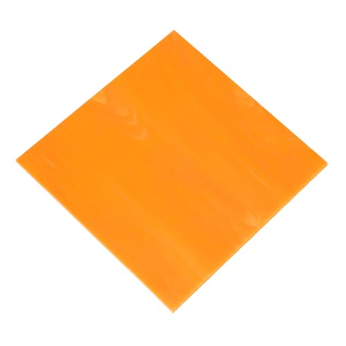 MECCANIXITY Stained Glass Sheet Mosaic Tile 3.9 Inch x 3.9 Inch Orange Red Stained Glass Sheets for Crafts DIY, Art Project - color: Orange Red