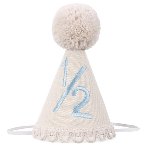 Boys 1/2 Birthday Hat - Boho Half Birthday Crown,1/2 birthday decorations boy, Boho hand embroidered hat, Cake Smash Photo Prop