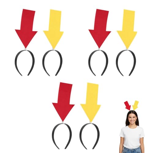 6Pcs Arrow Headband, Happy New Year Headband Symbol Party Festival Parade Concert Support Group Head Band for Halloween, Birthday, Makeup, Costume Masquerade Party