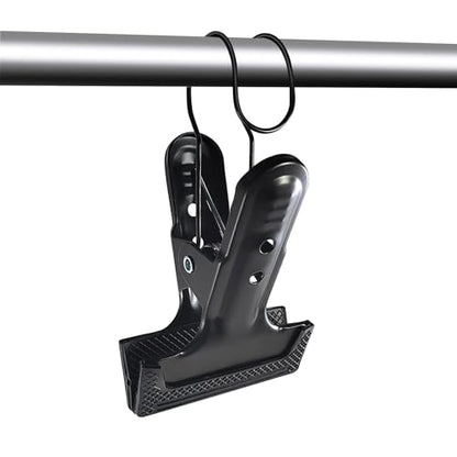 2 Pack 4-1/4" Heavy Duty Spring Clamps Clips, Black Metal Rubber Hinge Clip File Clamps for Photography Background Stands, Home Improvement Projects (2.17" Opening, with Hooks) - color: 2 Pcs Black (With Hook)