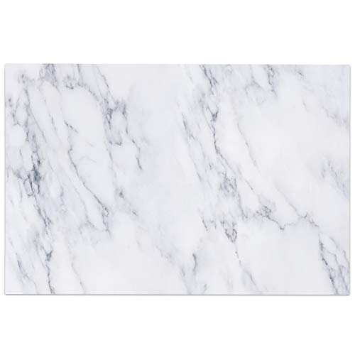 Navaris Magnetic Dry Erase Board - 24 x 36 inches Decorative White Board for Wall with Printed Design, Includes 5 Magnets and Marker - White Marble - style: White Marble