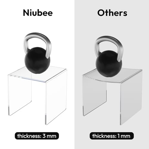 NIUBEE 2 Set Acrylic Risers Display for Funko POP Figures,Clear Cake Stands for Candy Dessert Table Decorations-3"x4"x5" - size: (3,4,5)" x2Set