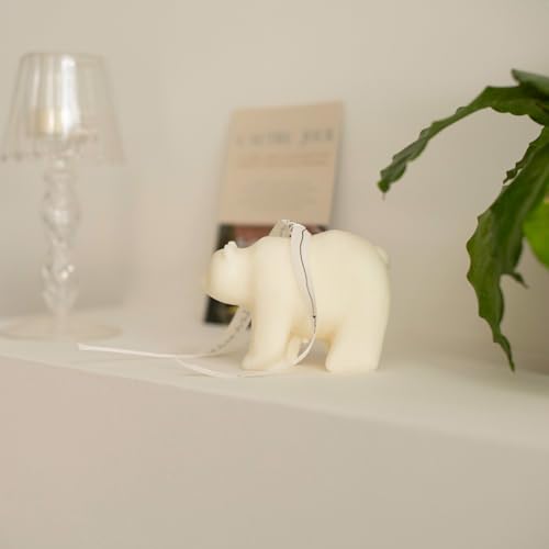 Polar Bear Shape Scented Candle,Floral Aroma Soy Wax Sculpture for Home Decor,Wedding Table Centerpiece & Photo Prop,Smokeless Fragrance Gift for Animal Lovers