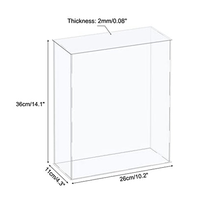 MECCANIXITY Acrylic Display Case Plastic Box Cube Storage Box Clear Assemble Showcase 10.2x4.3x14.1 Inch for Collectibles - size: 10.2x4.3x14.1 Inch