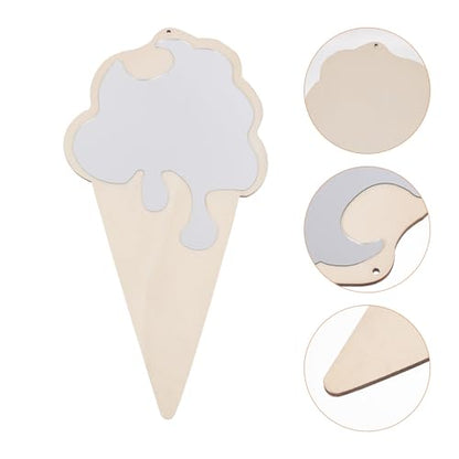 Abaodam Ice Cream Shaped Decorative Wall Mirror for Home Décor, Chic Photo Prop and Dressing Table Mirror, Small Unique Design for Living Room and Bedroom