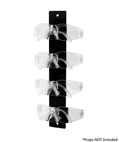 Marketing Holders 2 Pack Safety Glasses Holder 4 Pair Acrylic Wall Mount with Hardware Home Goods Retailers Warehouse Facilities Carpenters Woodworkers Welders Electricians Low Maintenance Black - size: 4 Tier Black