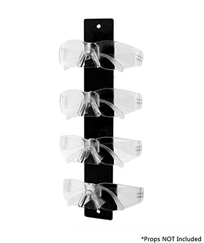 Marketing Holders 2 Pack Safety Glasses Holder 4 Pair Acrylic Wall Mount with Hardware Home Goods Retailers Warehouse Facilities Carpenters Woodworkers Welders Electricians Low Maintenance Black - size: 4 Tier Black