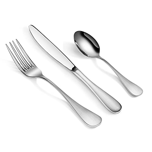 Artaste 18/10 Stainless Steel Flatware 36-Piece Set, Rain 1029130, Matte Finish Handle - color: Matte Silver