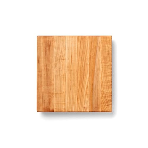 John Boos B Series Square Wooden Maple Cutting Board 12”x12” – 1.5” Thick, 6-lb Non-Reversible Butcher Block with Wood Bun Feet & Edge-Grain - color: Maple with Wood Feet, size: 12"L x 12"W