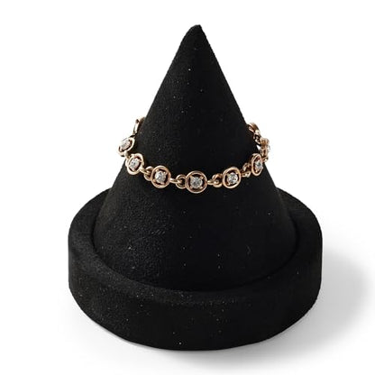 Microfiber Single Bracelet Bangle Display Stand Jewelry Bracelet Bangle Cone Display for Selling(Black) - color: Black