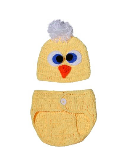 Matissa Newborn Baby Girl/Boy Crochet Knit Costume Photography Prop Hats Outfits - color: Baby Chick