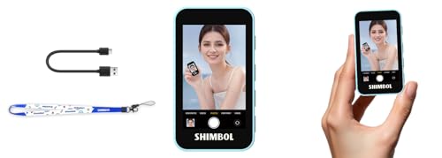 Wireless Mobile Monitor Vlog Selfie Screen for IPhone & Android， Content Creator Essentials ，Supports Screen Zoom ，Back Camera Monitor Vlogging Kit for Iphone ，Content Creator Essentials (Blue) - color: Blue