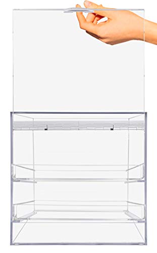 Marketing Holders Bagel and Pastry Display Case Clear Acrylic Cabinet 2 Tray Dispenser for Hotel Breakfast Bars Self Serve Food Counter Buffet or Bakery - size: Pastry Cabinet 2 Trays