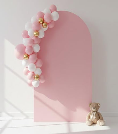 Double Sided 6.6FT Pink Arch Backdrop Cover Spandex Fitted Stretchy Arch Covers for Wedding Birthday Party Bridal Baby Shower Ceremony - color: Pink, size: 6.6ft