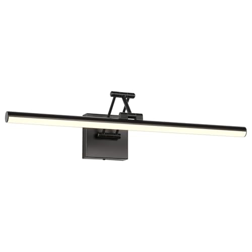 Joossnwell Picture Light for Painting Black Art Light Hard-Wired Picture Frame Light 23.62 Inch Dimmable Gallery Wall Light with Adjustable Swing Arm for Painting Library Museum Warm White - color: Hard-Wired Black, size: Dimmable 23.62inch