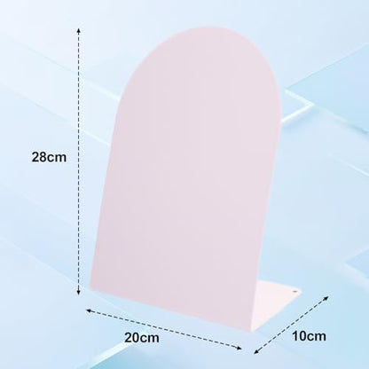 2 Pack Desk Magnetic Bulletin Board Metal Tabletop Memo Souvenir/Photos Display Board Magnet Display Stand for Home School Kitchen Office (2, Pink, ARC) - color: Pink, size: ARC