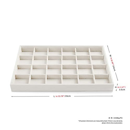 Oirlv Stackable 12 Girds Jewelry Trays Jewelry Storage Tray Showcase Display Organizer(13.8" X 1.4"X 9.4") - size: 12 Grids