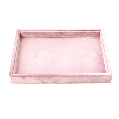 DYNWAVE Jewelry Organizer Jewelry Drawer Insert High End Velvet Jewelry Display Holder Jewelry Storage for Home Gifts for Girls Women - color: Pink Blank Tray