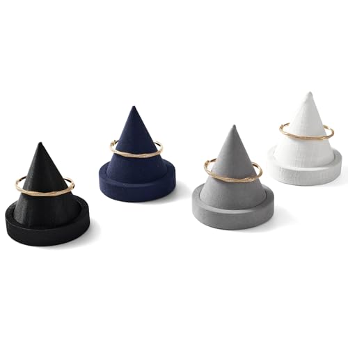 Microfiber Single Bracelet Bangle Display Stand Jewelry Bracelet Bangle Cone Display for Selling(Grey) - color: Grey