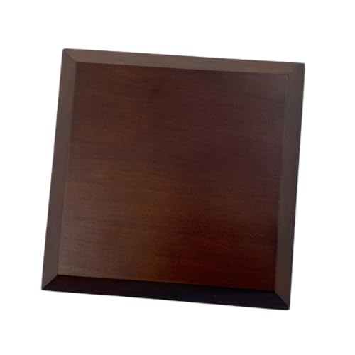Dark Brown Solid Cherrywood Pedestal, Square Wood Display Base with Bevel, Vintage Decor Wooden Riser/ for Display (6.3" x 6.3" x 0.875")
