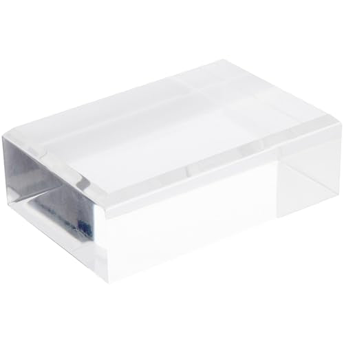 Plymor Clear Polished Acrylic Rectangular Beveled Display Base, 3" W x 2" D x 1" H - size: 3" x 2" x 1"