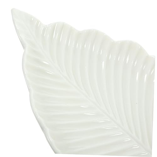 Ceramic Jewelry Holder Bird Leaf Shape Trinket Dish for Earrings Rings Bracelets Decorative Relief Jewelry Organizer Tray for Bathroom Vanity Table Storage and Photo Prop