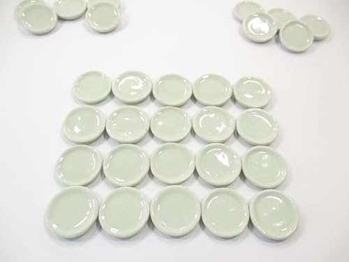 20x20mm White Round Plate Dish Dollhouse Miniature Ceramic Food Supply 12995
