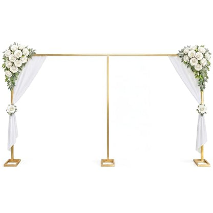 Novabright 10x20ft Backdrop Stand Heavy Duty Pipe and Drape Backdrop Stand for Wedding and Ceremonies, Adjustable Pipe Kit Curtain Frame for Wedding Party Celebration Photography Stage(Gold)