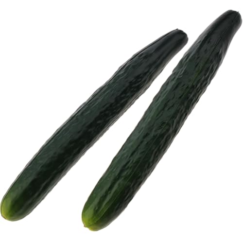 2pcs Artificial Cucumber Vegetable Decoration Faux Realistic Green Cucumber Fake Lifelike Ornament for Kitchen Simulation Home Party Christmas Harvest Food - color: 2-d