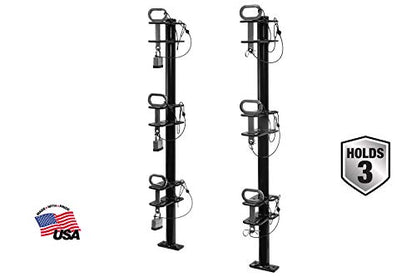 Buyers Products LT13 3-Position Lockable Weed Wacker/Trimmer Rack for Landscape Trailers - Adjustable, Black Powder-Coated Steel, Holds 3 Weed Eaters, Rust-Resistant Lawn Edger Rack, Made in USA - size: 3-Position