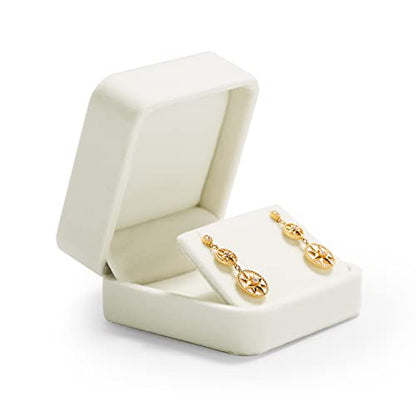 Oirlv Velvet Earring Gift Box Wedding Valentine's Day White Earrings Stud Case - style: Earring Box