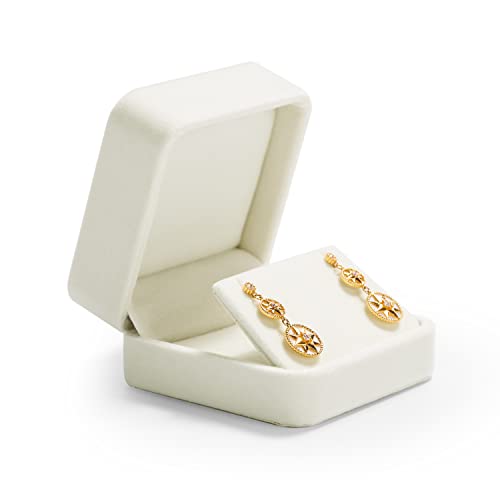 Oirlv Velvet Earring Gift Box Wedding Valentine's Day White Earrings Stud Case - style: Earring Box